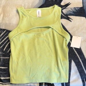 Ambiance Light Green Cutout Tank Top